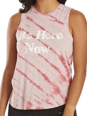Spiritual Gangster | Be Here Now Movement Red & Pink Tie-dye Tank Medium